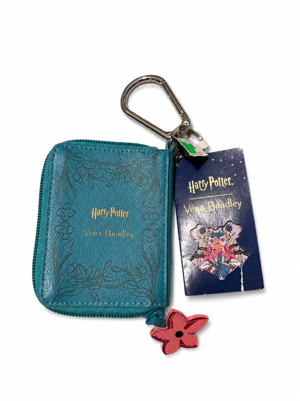 NWT Vera Bradley Harry Potter Herbology Book Card Case Keychain Wallet Teal